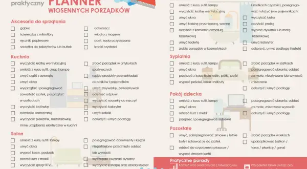 Wiosenne porządki: jak posprzątać dom? Lista zadań do kuchni, łazienki, salonu i innych pomieszczeń.
